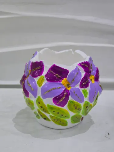 Vaso de gesso pequeno artesanal- novo