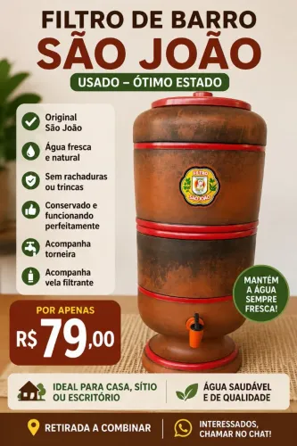 FILTRO DE BARRO SÃO JOÃO USADO - ÓTIMO ESTADO