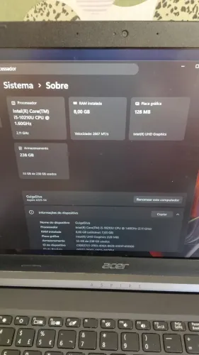 Notebook usado Acer i5