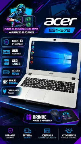 Notebook Acer i3 SSD 120gb 8gb ram BATERIA NOVA E GARANTIA 