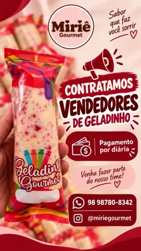 Vendedor de geladinho pagamento diária 