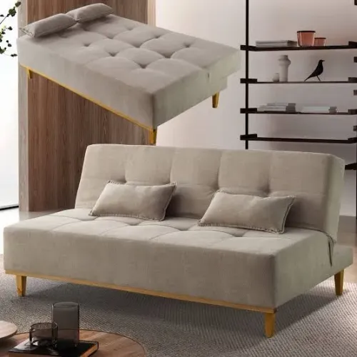 Sofá Cama Detroit Linho Bege / entrega rápida