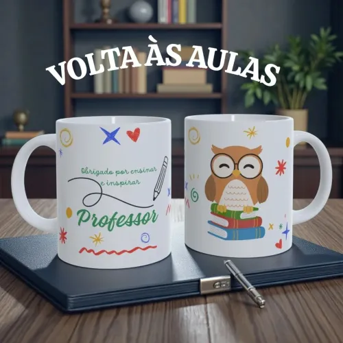 KIT 2 Canecas Personalizadas Volta às Aulas 