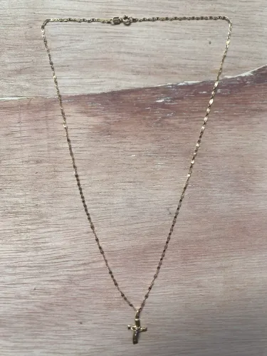 Cordão de ouro feminino 18k com 46 cm