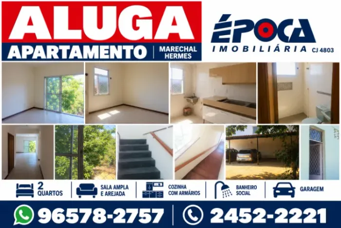 Apto em Marechal Hermes. 2 quartos, amplo, claro, arejado, com vaga de garagem