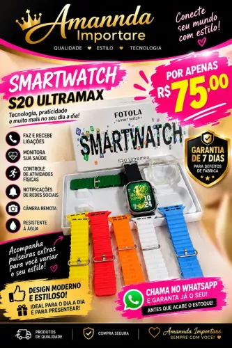 SMARTWATCH ULTRA COM PULSEIRA EXTRA