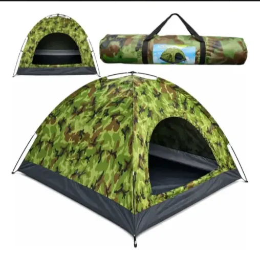 Barraca camping camuflada 6 lugares+ lona de proteção