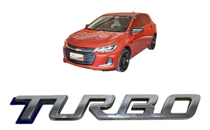 Emblema  Turbo  Tampa De Mala Gm Onix Turbo 2020 Prateado