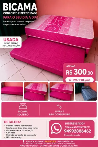 Bicama de solteiro usada