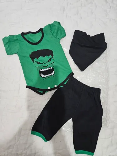Conjunto de Body com calça temático personagem Hulk- 06 meses