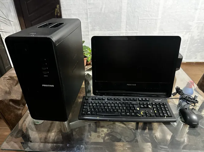 Kit PC Completo Positivo Original + Monitor - Liga, mas sem imagem (Para Conserto/Peças)