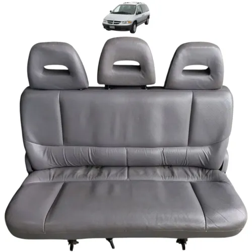 Banco Couro Traseiro Chrysler Grand Caravan 2000 01 7 Lugar Cinza