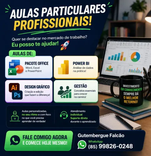 Aulas particulares de informática e gestão