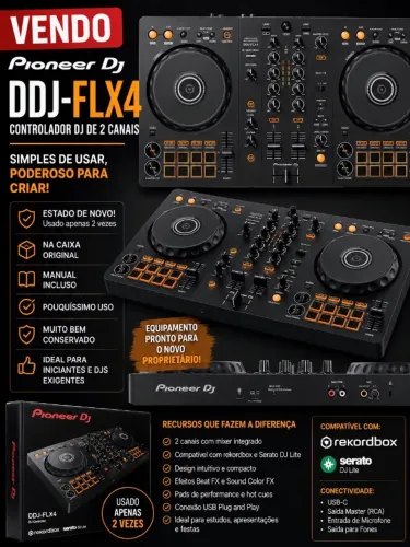 DDJ - FLX4 CONTROLADOR DJ DE 2 CANAIS