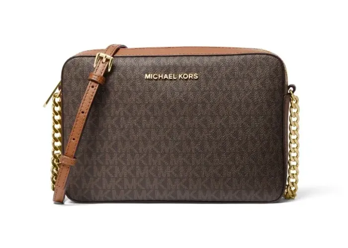 Bolsa Transversal Jet Set Logo Michael Kors Marrom