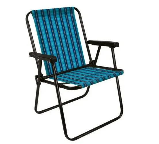 Cadeira de praia azul xadrez