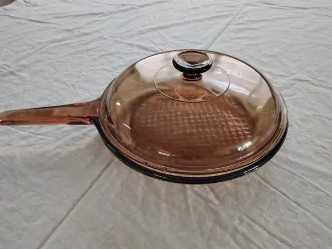 Frigideira De Vidro Corning Vision Brasil, com tampa, 29 cm, Baixa N.10 (Usado)