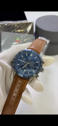 Relógio Masculino Tag Heuer Carrera - Couro Caramelo - Quartzo - 43mm - Prem AAA+