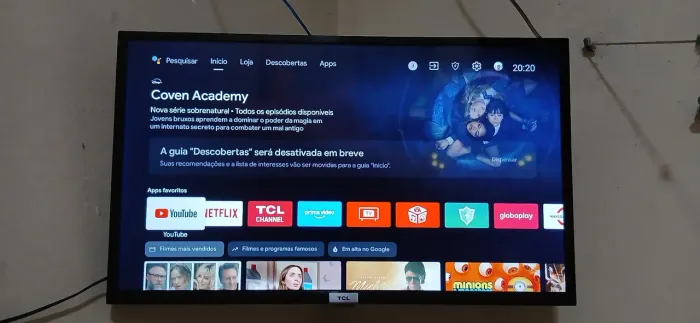 TV Smart 32" Android +suporte de parede articulado + controle