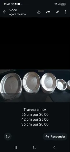 Bandeja de inox 56cm