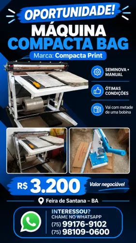 Máquina compacta Bag tubular pra fazer sacolas plástica