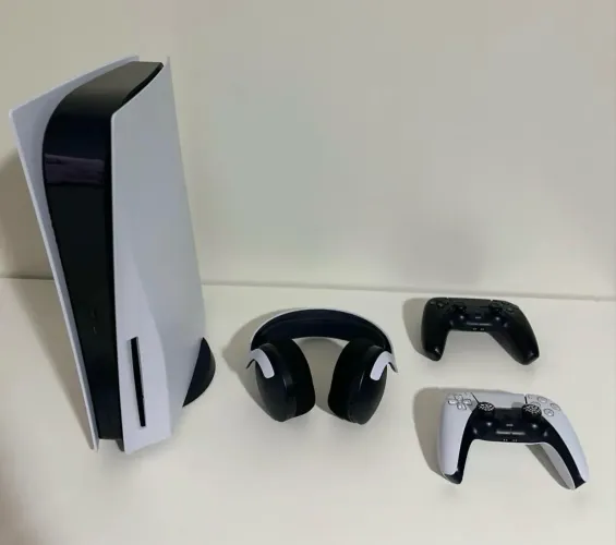 Ps5 Fat 825 gb com headset sony bluetooth e um controle 