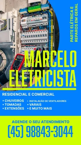Marcelo eletricista profissional residencial e comercial.