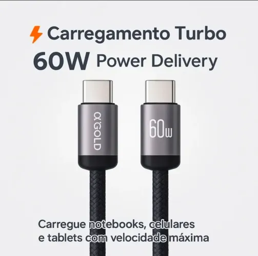 Cabo USB C e USB C pra Lightning