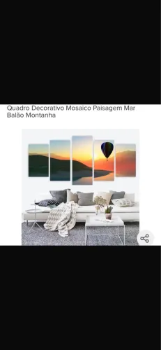 Quadro decorativo mosaico pôr do sol