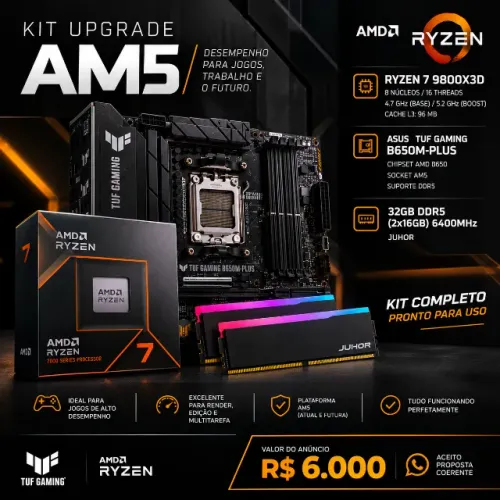 KIT AM5 DE ALTO DESEMPENHO