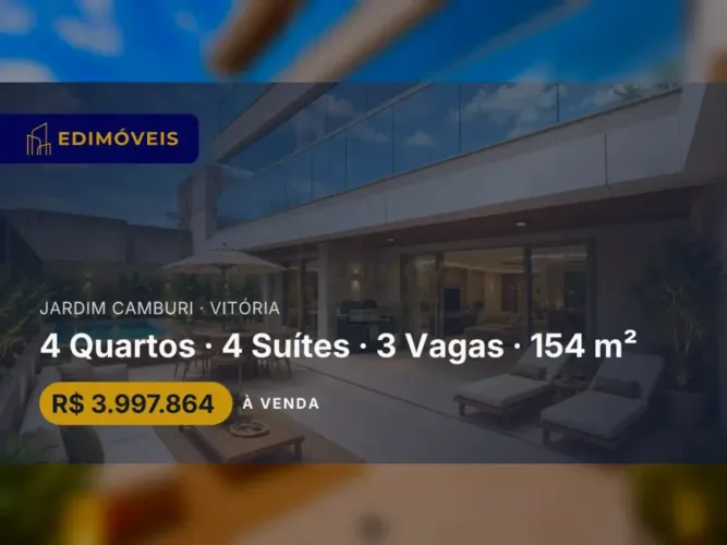 Jardim Camburi| Apartamento Garden 4 suítes com varanda gourmet e lazer completo