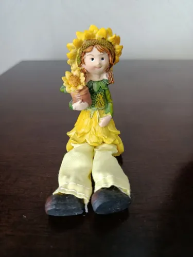 Figura Decorativa - Boneca Perna Mole Girassol