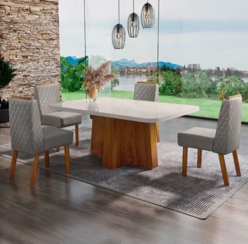 Mesa de Jantar 120X80 com 4 cadeiras