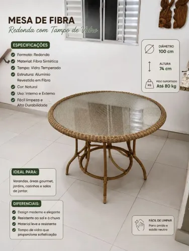 Mesa em fibra sintética 