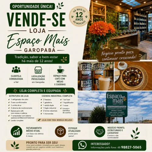 Vendo Loja de Produtos Naturais