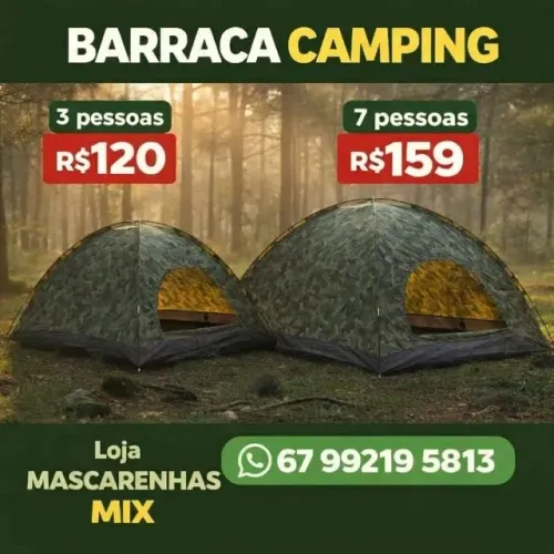 BARRACA PARA 3 PESSOAS E 7 PESSOAS COD: 087