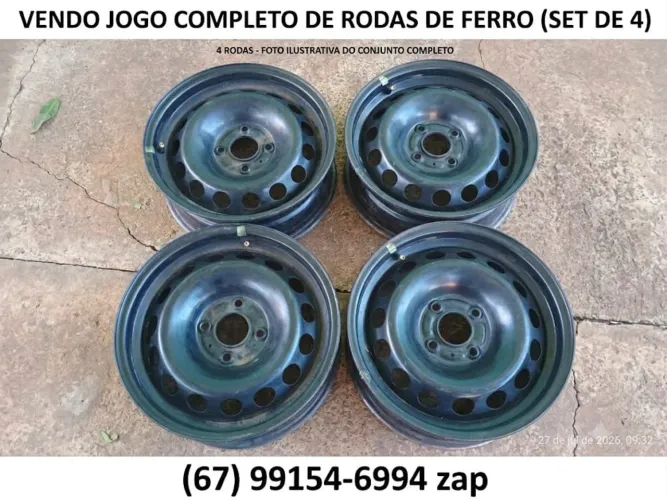 Jogo Rodas aro 15 Ford c/ calotas 