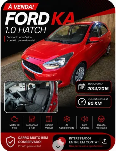 Ford KA 1.0 Se/se Plus Tivct Flex 5P 2015