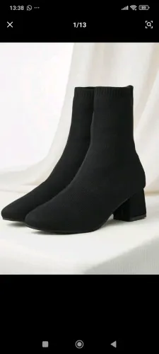 Bota com meia knit Nova, tam37