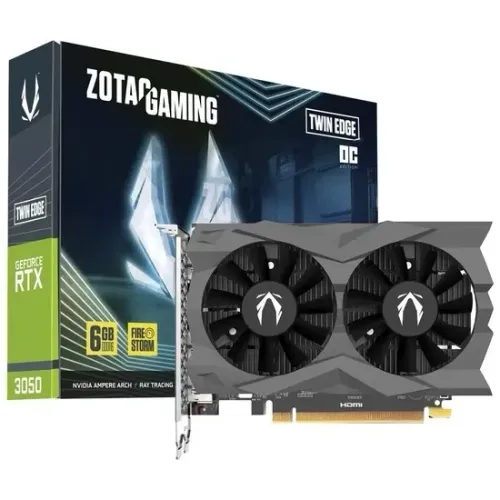 Placa de Vídeo Zotac GeForce RTX3050 Twin Edge OC 6GB GDDR6 PCI-Express - Lacrado na caixa