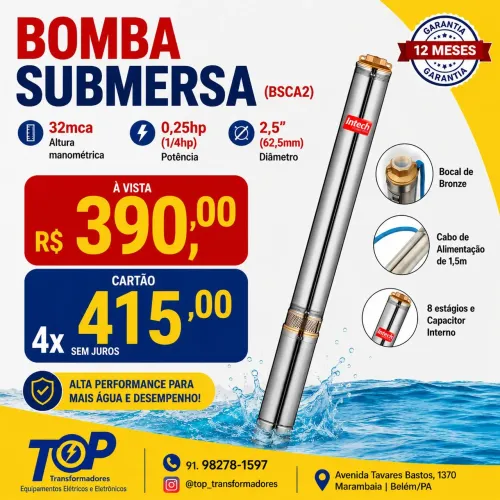 Bomba Submersa 1/4 cv BSCA2 127v