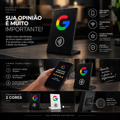 PLACA DE AVALIAÇÃO DO GOOGLE