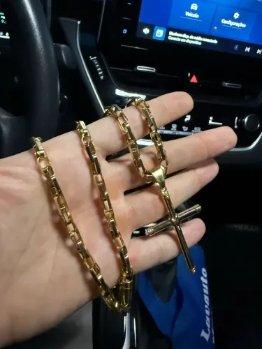 Corrente do ouro Elo duplo + pingente
