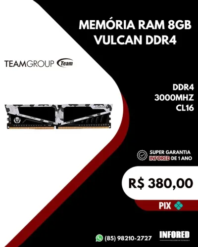 Memorias Gamer DDR4 8GB PC