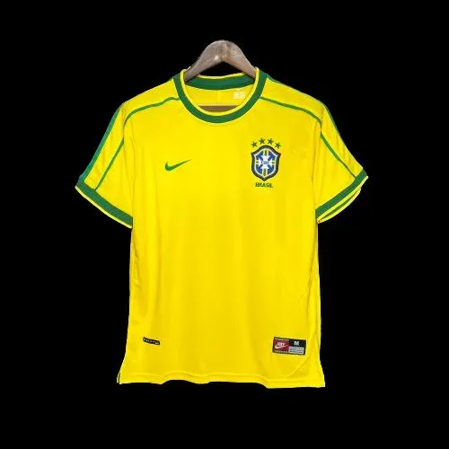 Camisa Futebol Brasil Retrô I 1998 Torcedor Amarela Masculina