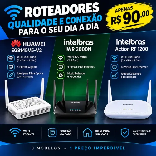 3 Roteadores Wi-Fi