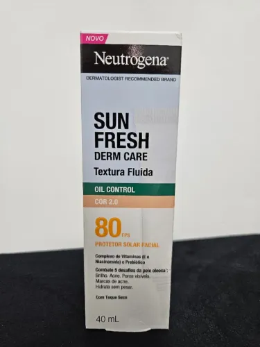Protetor solar Neutrogena Sun Fresh Derm Care Oil Control FPS 80 Cor 2.0