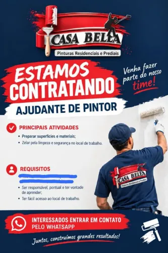 VAGA PARA AJUDANTE DE PINTOR