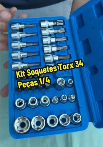 JOGO BITS E SOQUETES TORX - FÊMEAS E MACHO 1/4 - 3/8