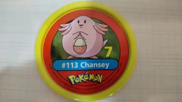 Tazos Estrela Pokémon Pokemetal #113 Chansey